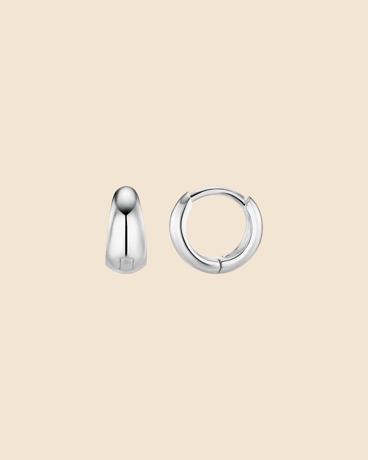Sterling Silver Ultra-Mini Domed Huggie Hoops