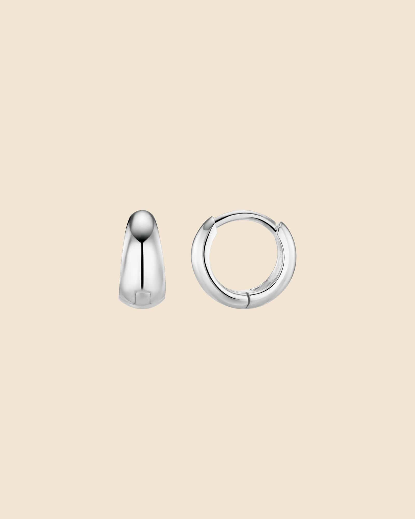 Sterling Silver Ultra-Mini Domed Huggie Hoops