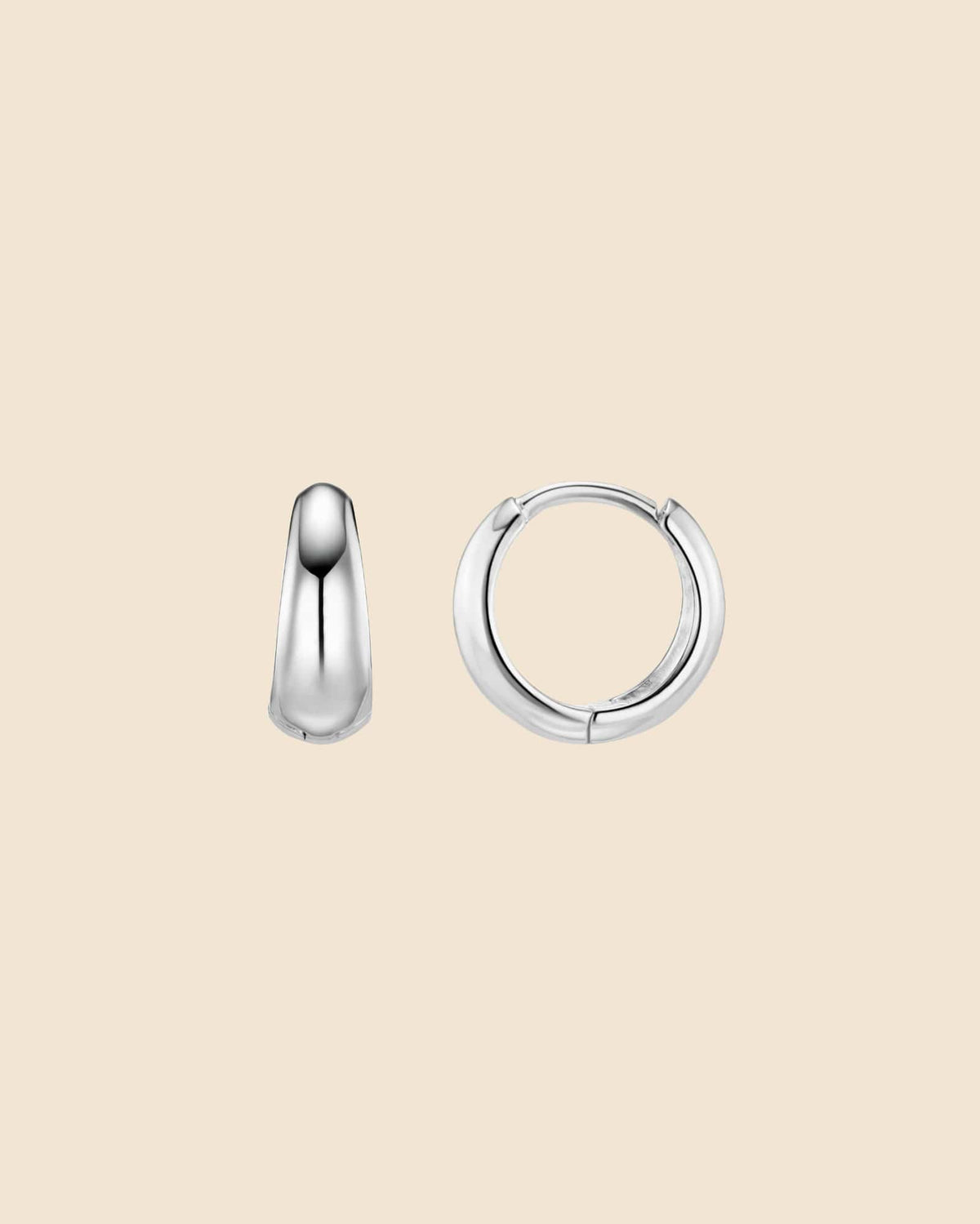 Sterling Silver Mini Domed Huggie Hoops