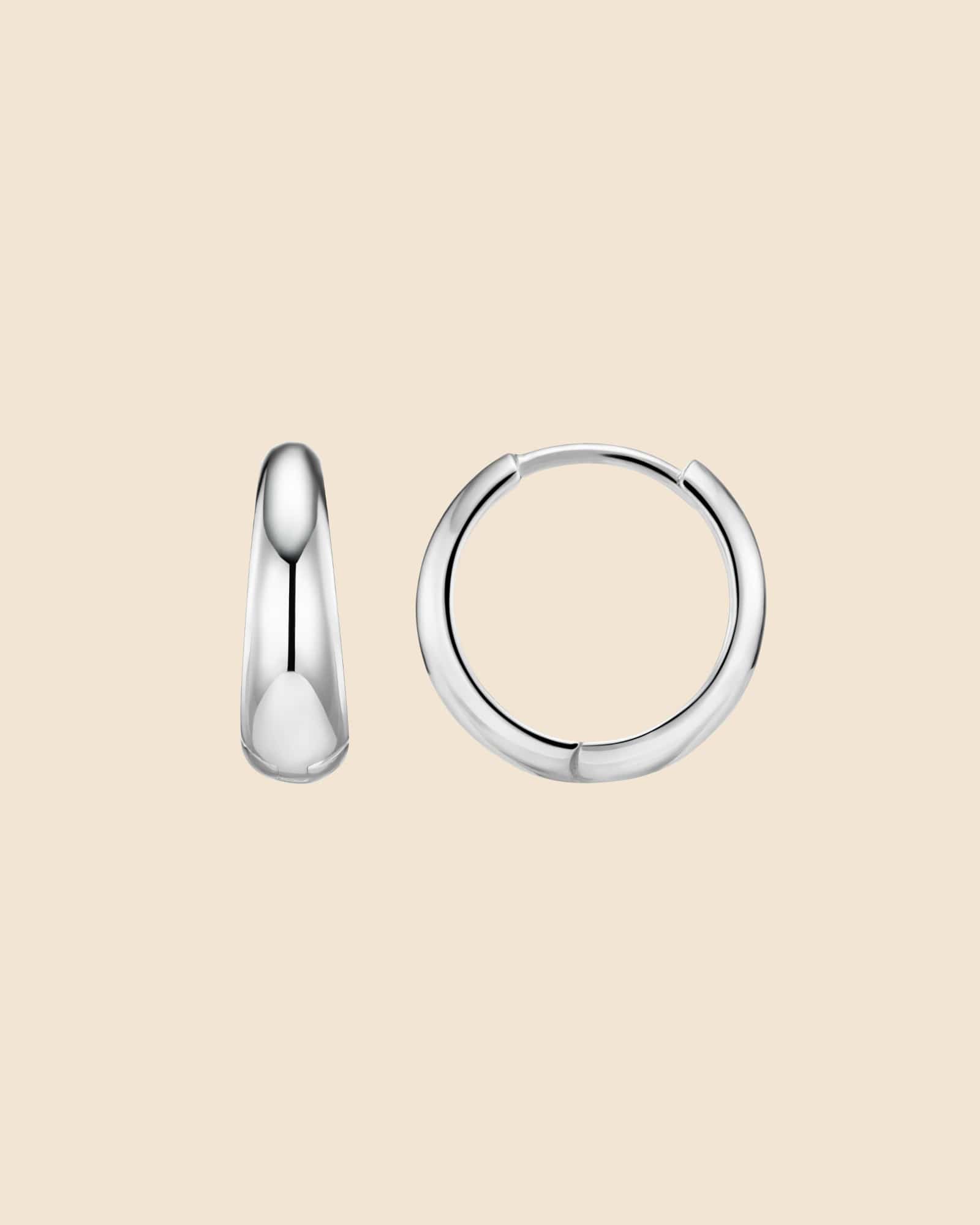 Sterling Silver Domed Huggie Hoops