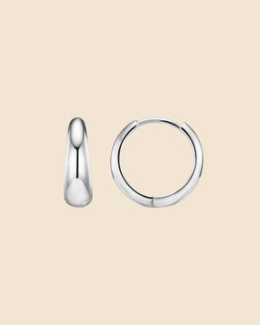 Sterling Silver Domed Huggie Hoops