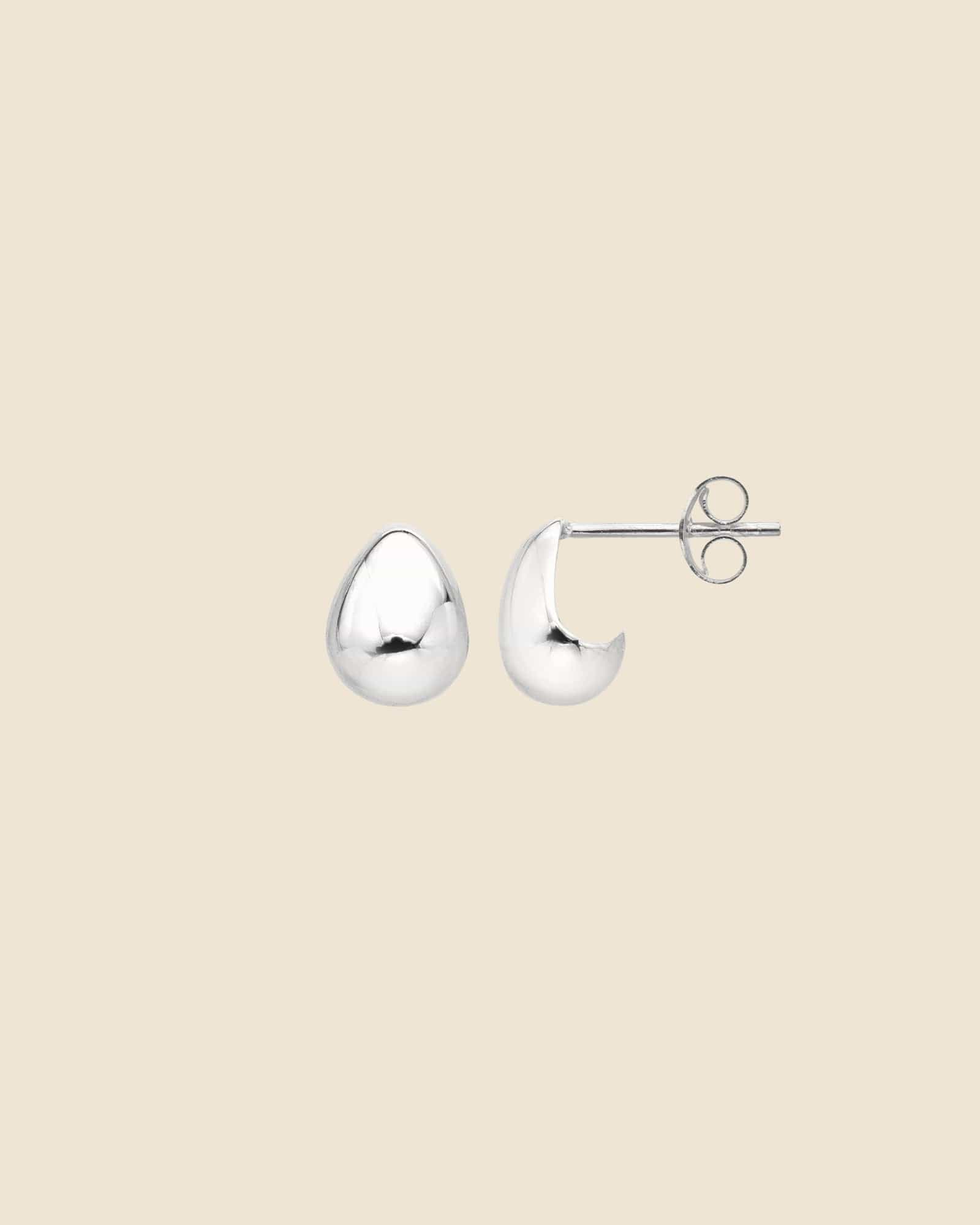 Sterling Silver Chubby Teardrop Studs