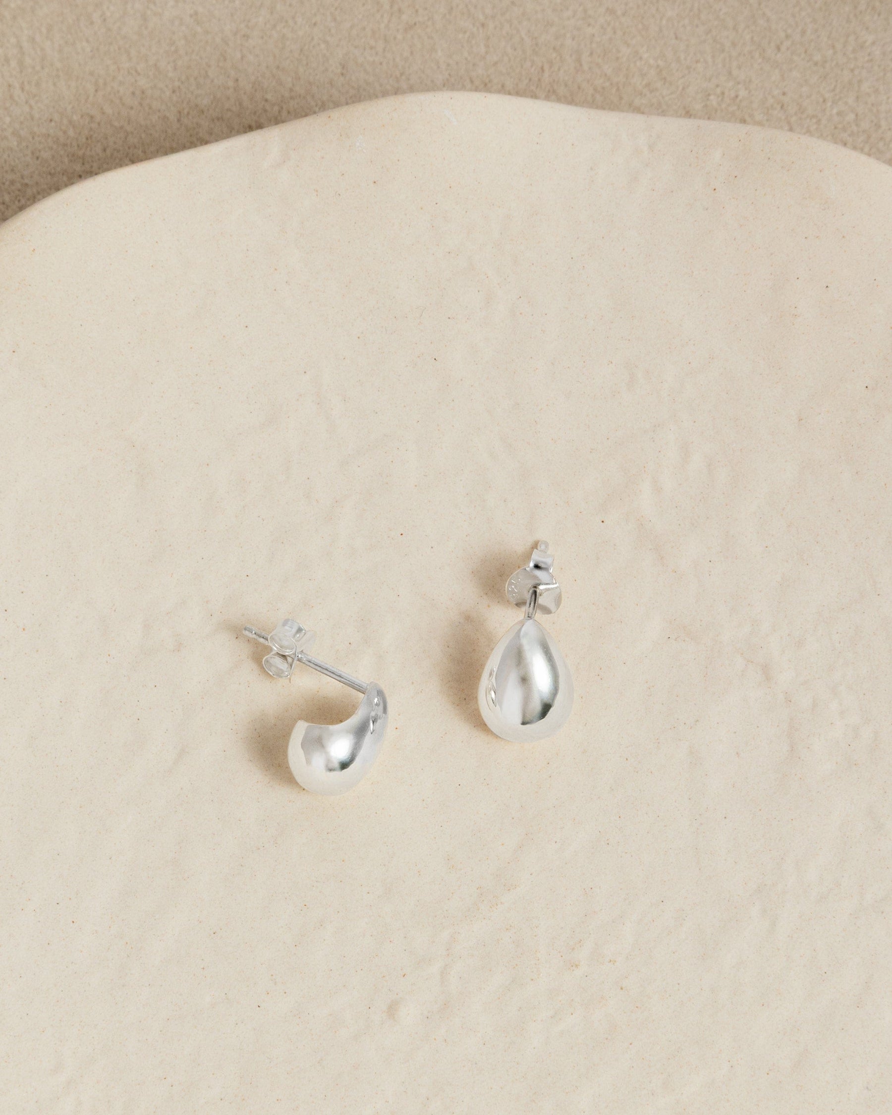 Sterling Silver Chubby Teardrop Studs