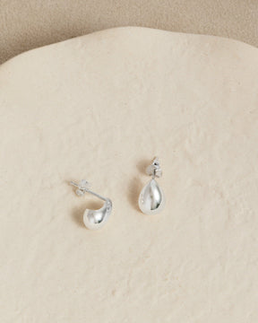 Sterling Silver Chubby Teardrop Studs