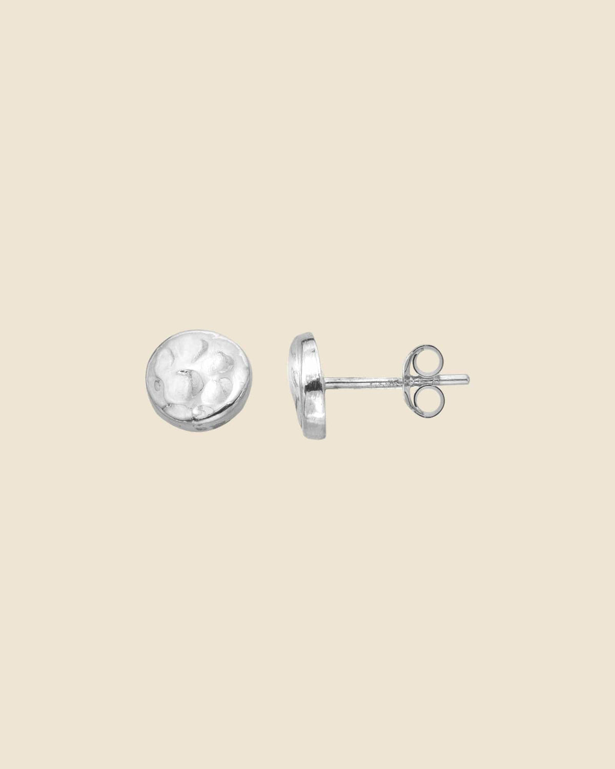 Sterling Silver Hammered Disc Studs