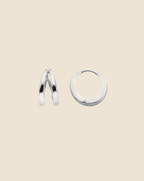 Sterling Silver Split Strand Huggie Hoops