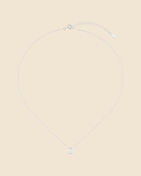 Sterling Silver and Cubic Zirconia Mini Inline Circle Necklace