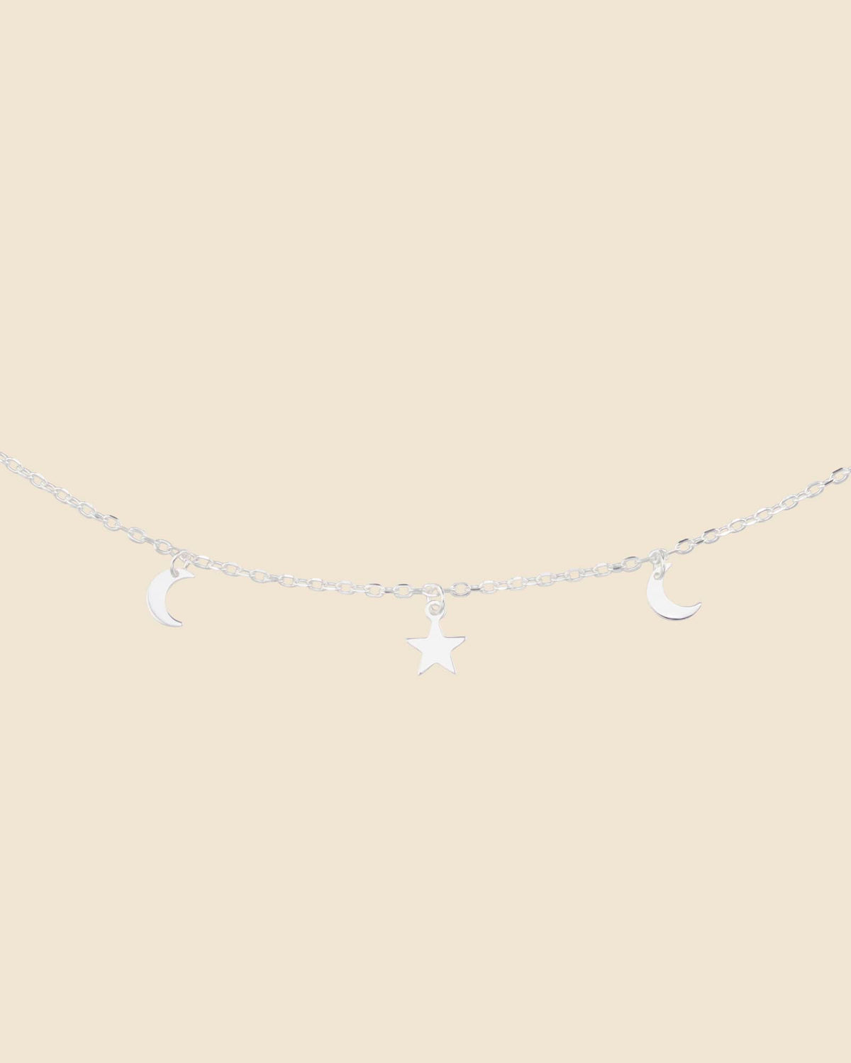 Sterling Silver Celestial Station Charm Necklace