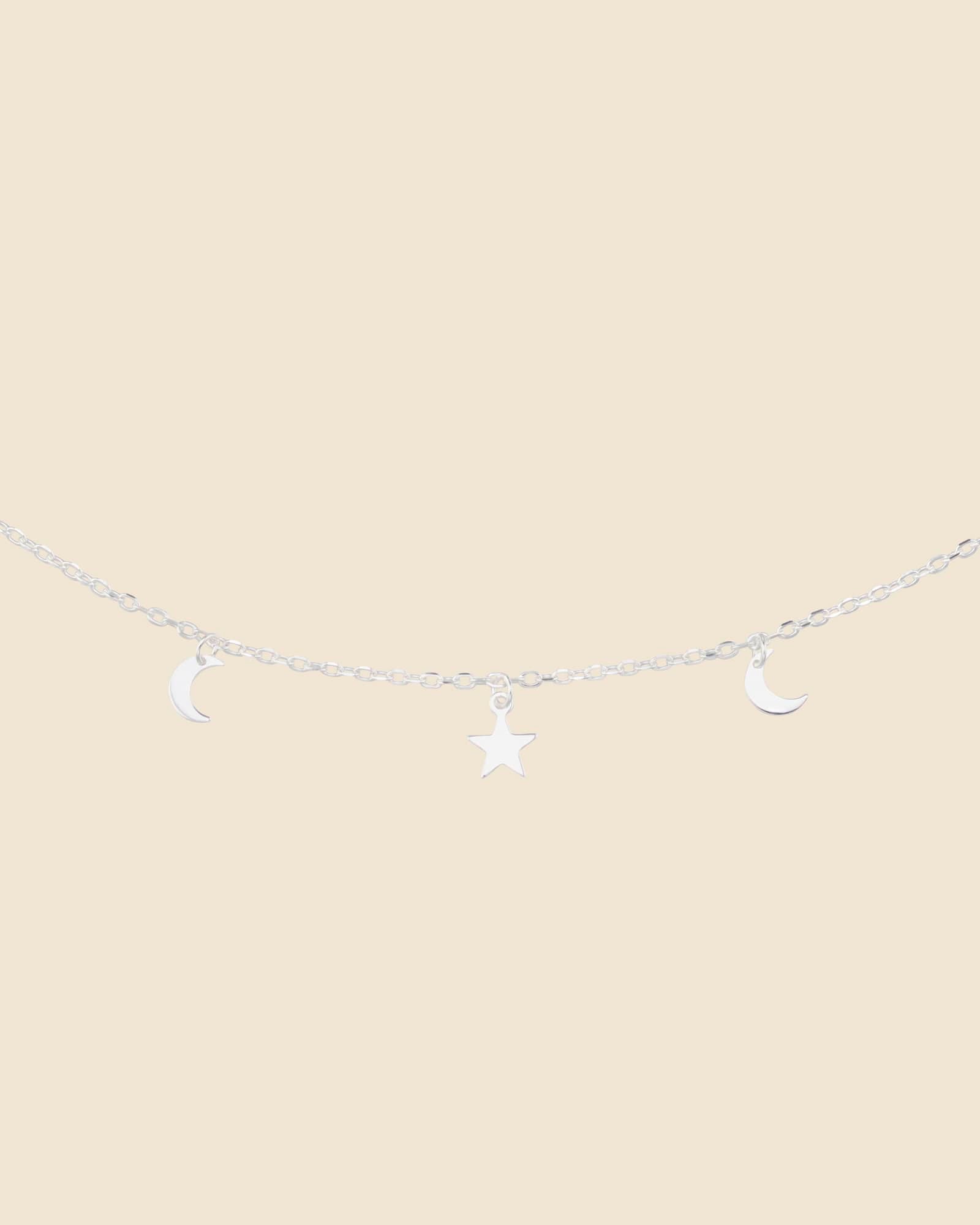 Sterling Silver Celestial Station Charm Necklace