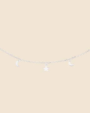 Sterling Silver Celestial Station Charm Necklace