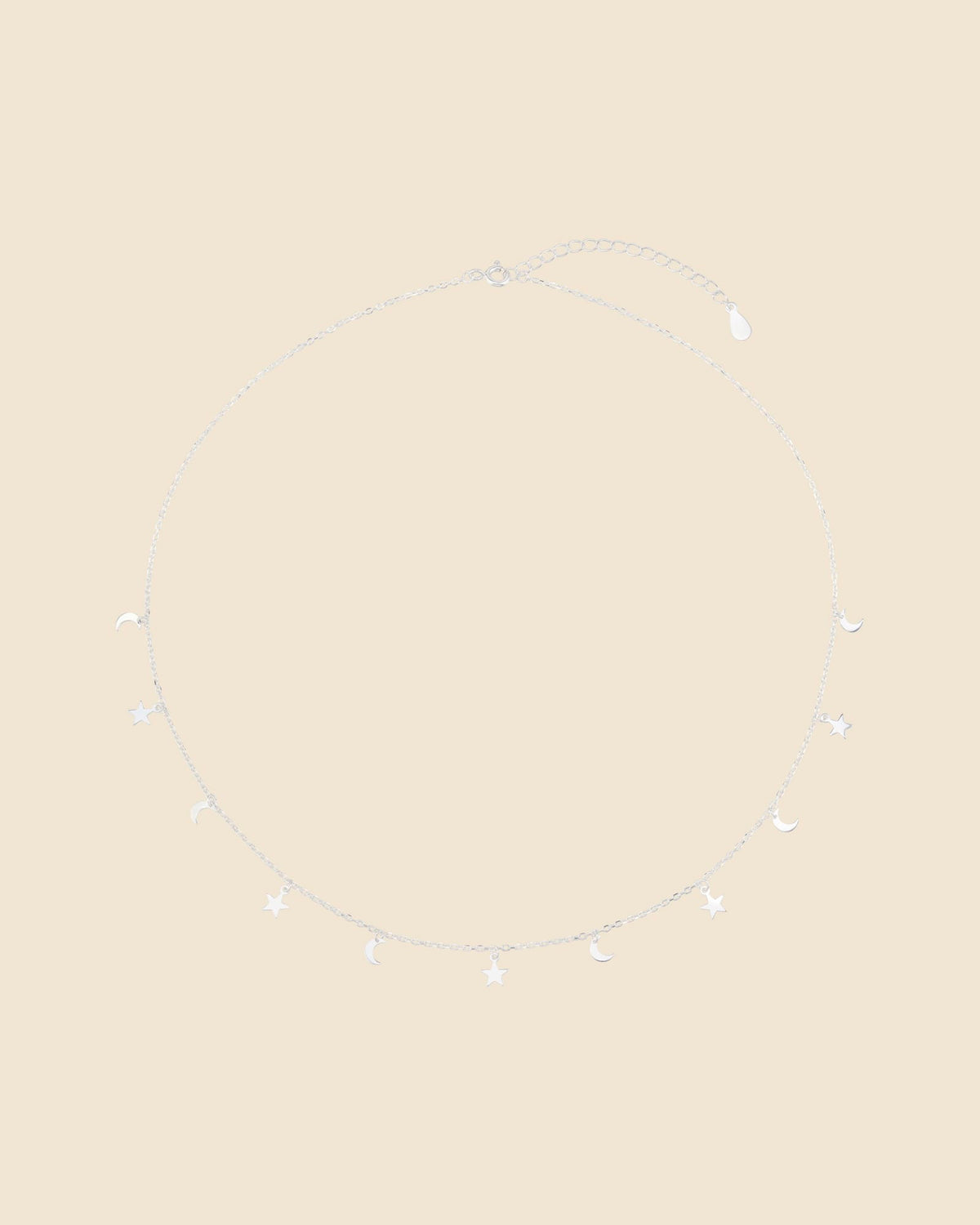 Sterling Silver Celestial Station Charm Necklace