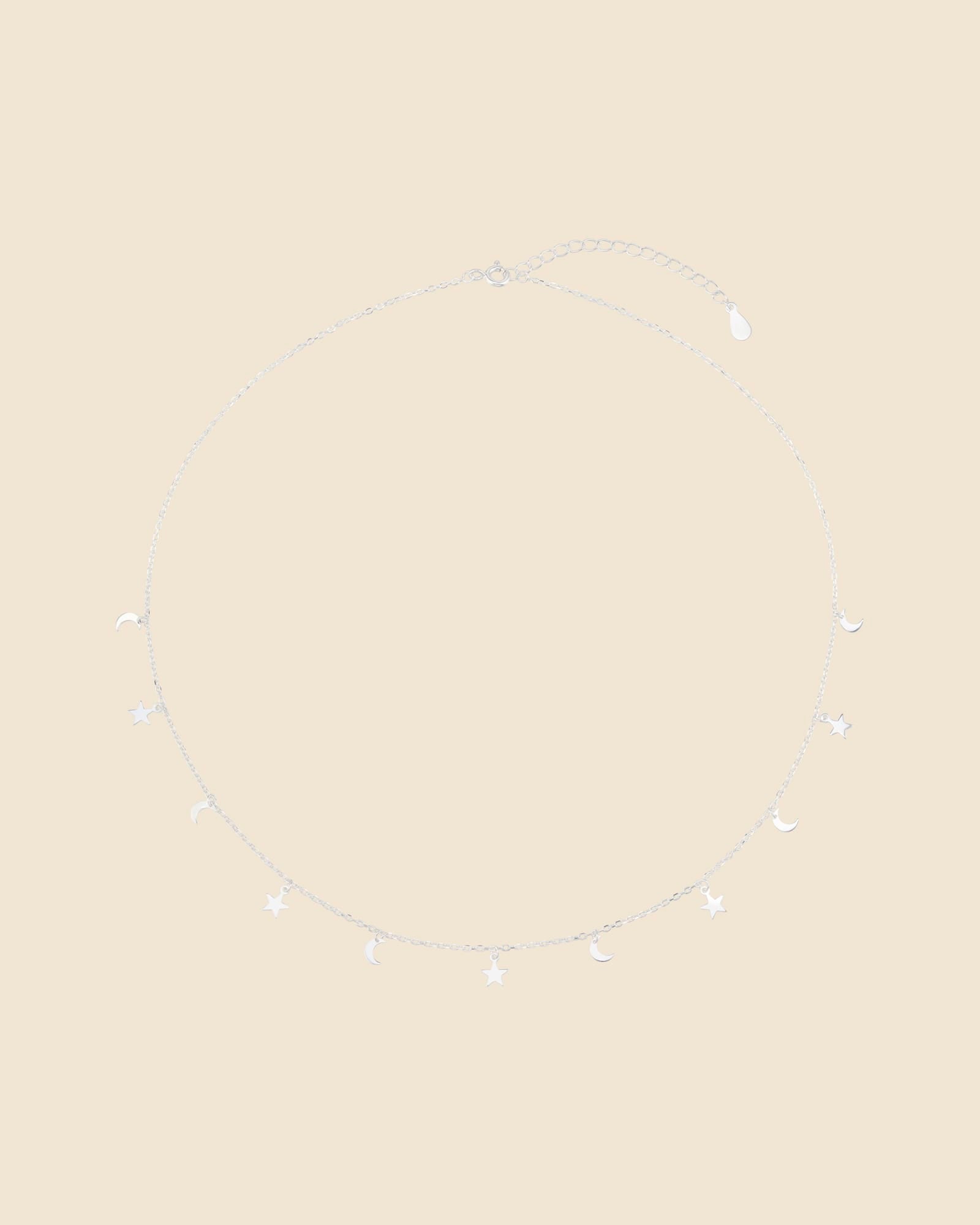 Sterling Silver Celestial Station Charm Necklace