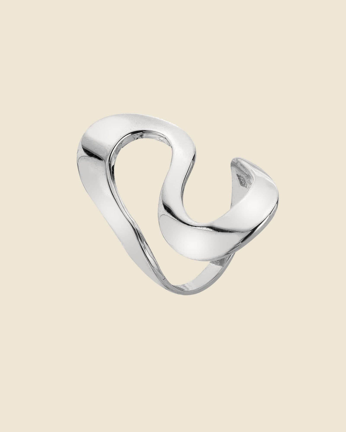 Sterling Silver Chunky Flat Twirl Ring