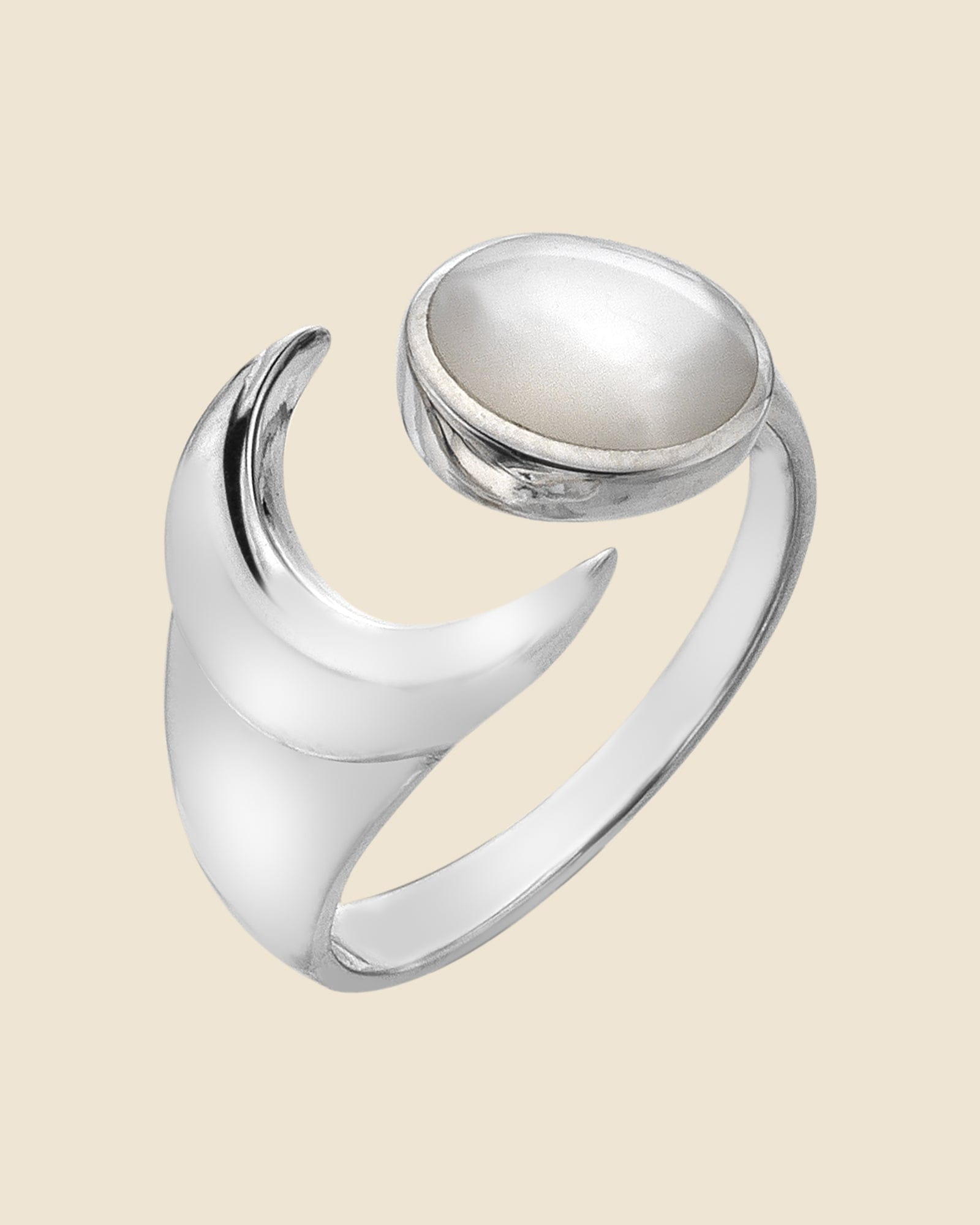 Sterling Silver and Mother of Pearl Celestial Ring
