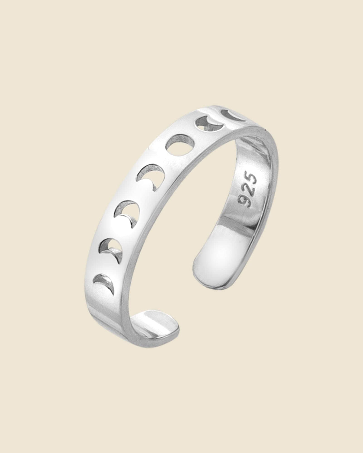 Sterling Silver Moon Phases Toe Ring