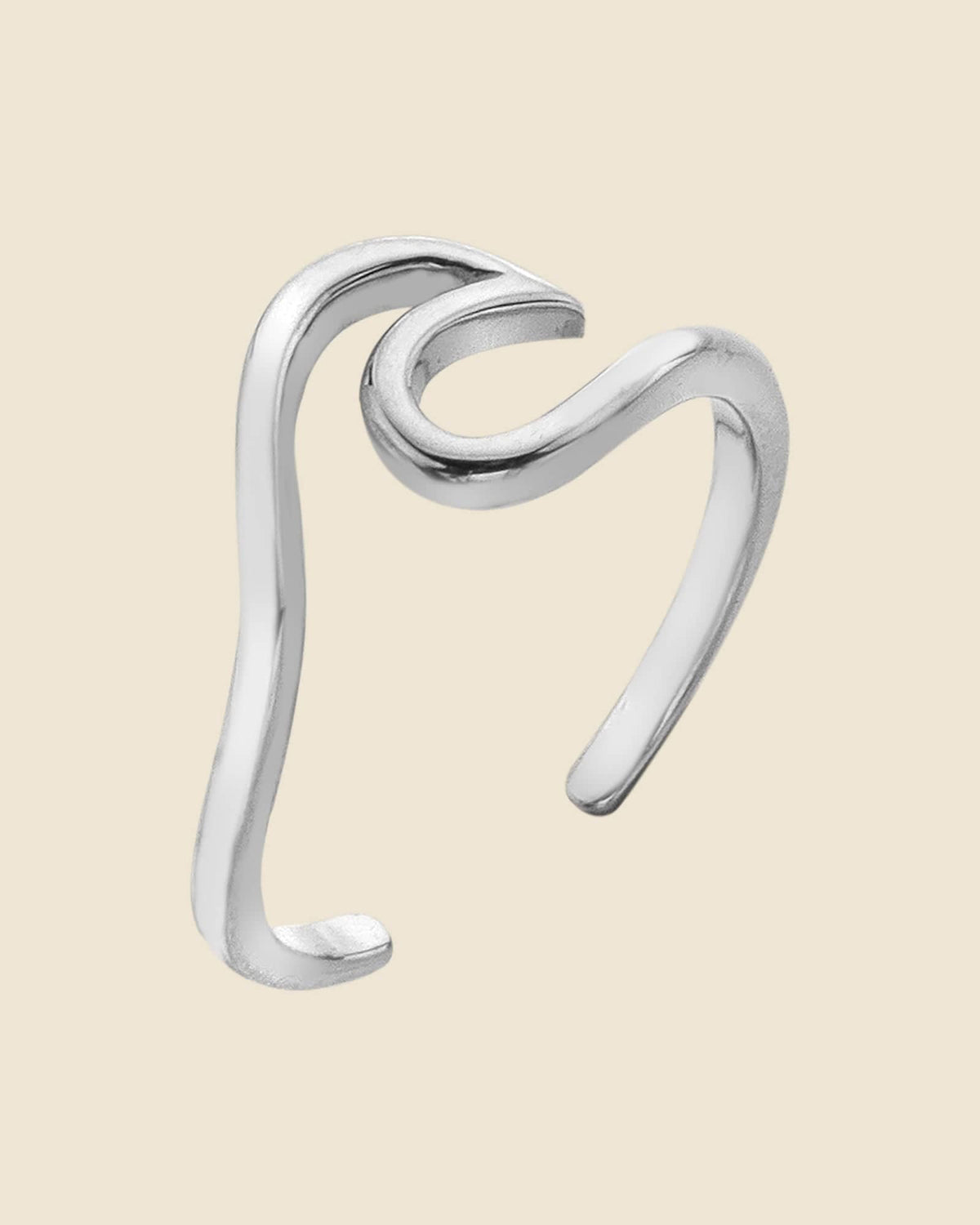 Sterling Silver Wave Toe Ring
