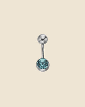 Surgical Steel Double Gem Set Simple Navel Bar