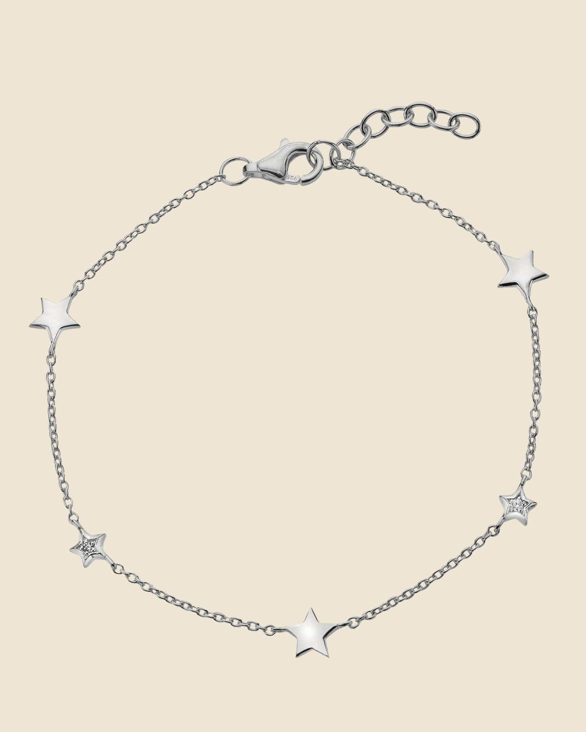 Sterling Silver and Cubic Zirconia Star Bracelet