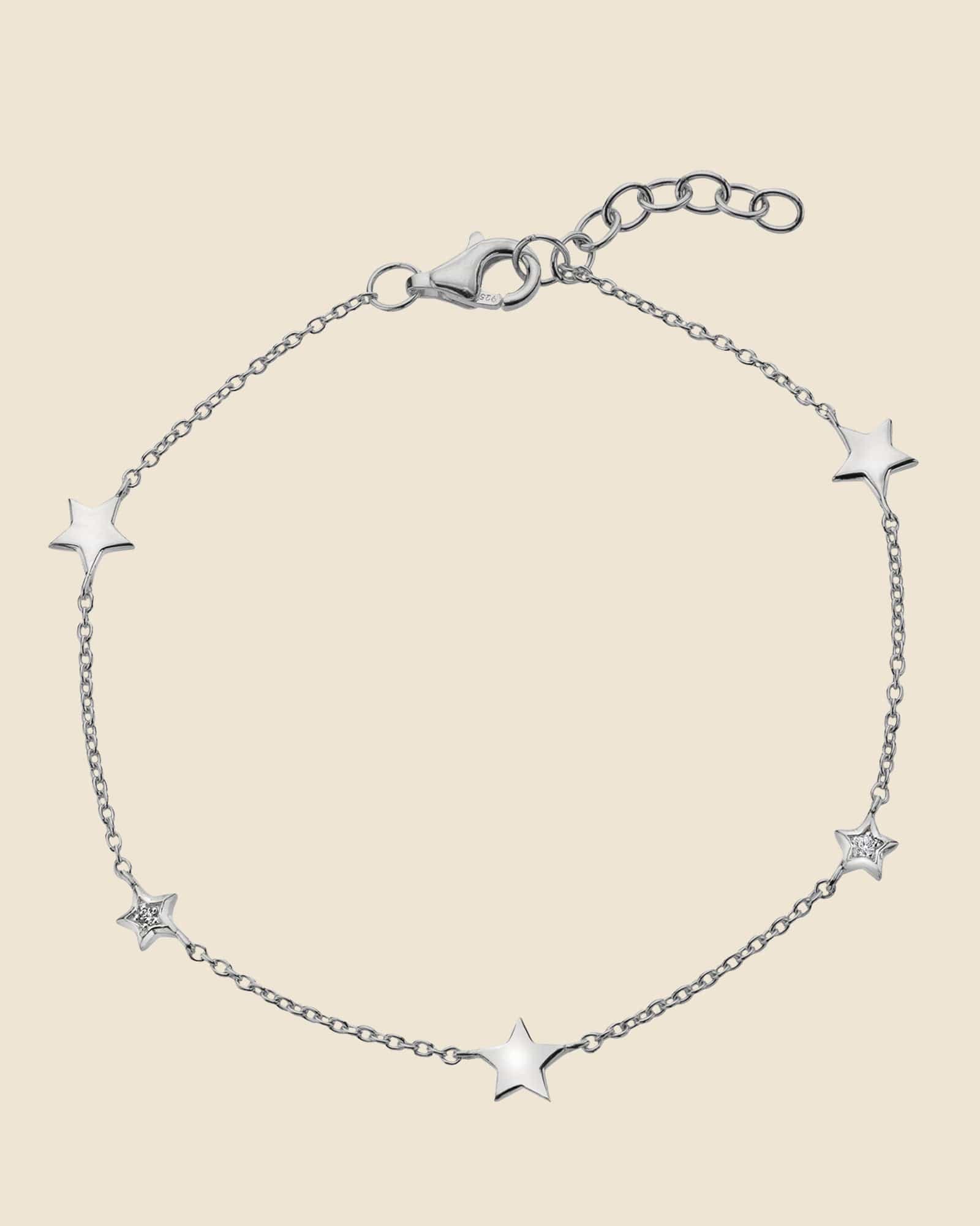 Sterling Silver and Cubic Zirconia Star Bracelet