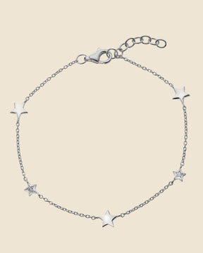 Sterling Silver and Cubic Zirconia Star Bracelet