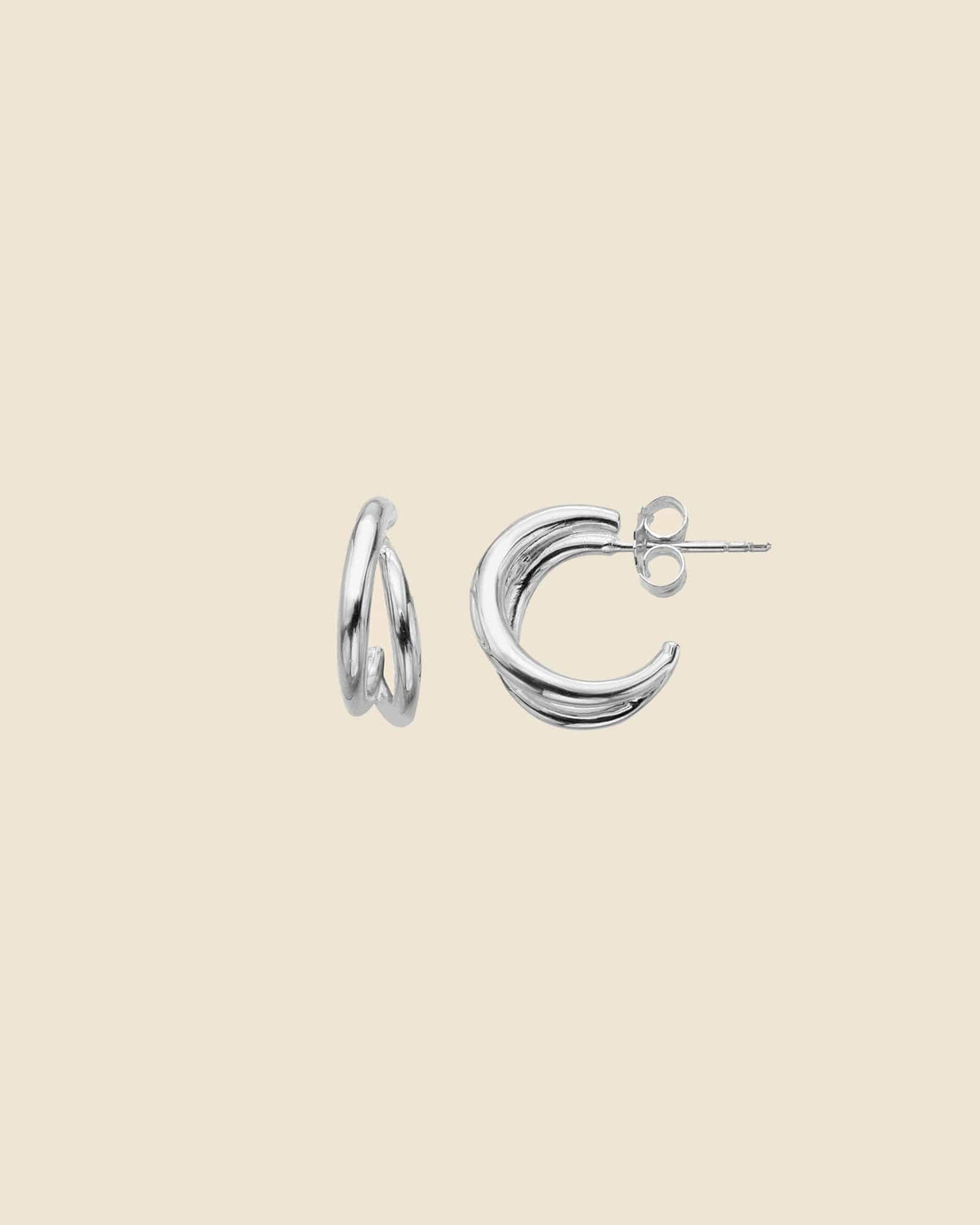 Sterling Silver Loop Over Double Hoops