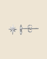Sterling Silver and Cubic Zirconia North Star Studs