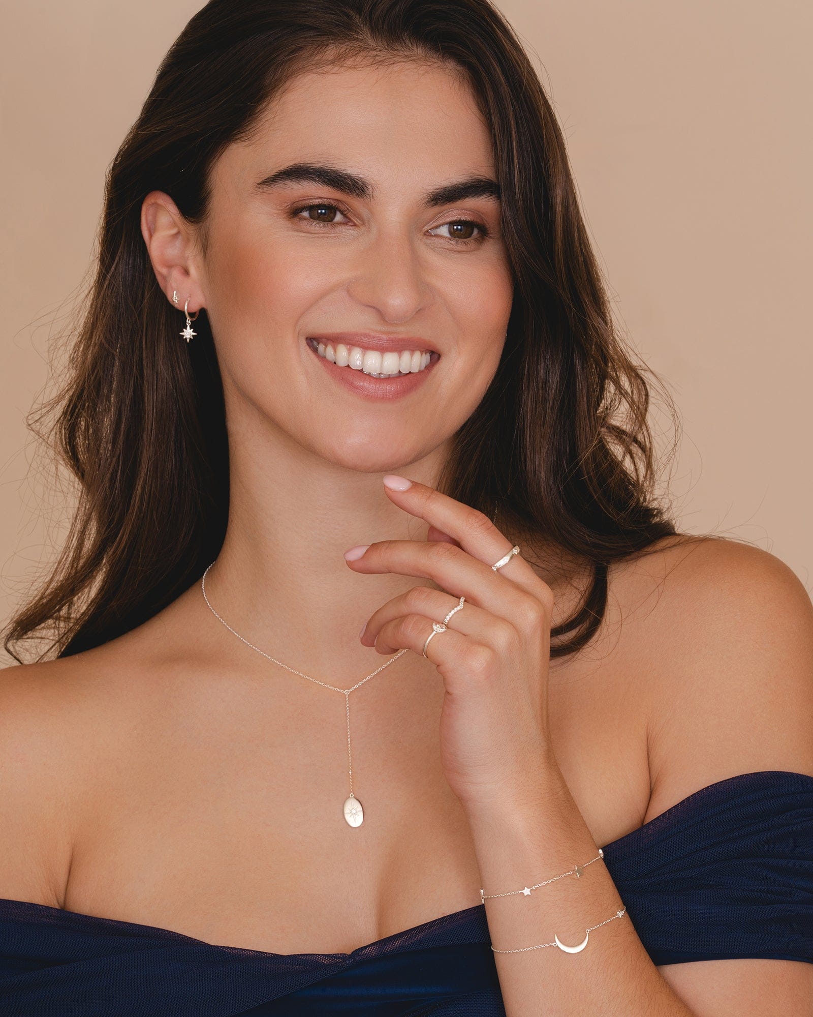 Sterling Silver North Star Lariat Necklace