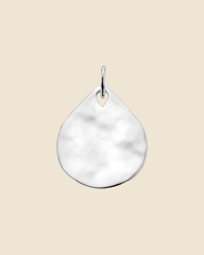 Sterling Silver Large Hammered Teardrop Pendant