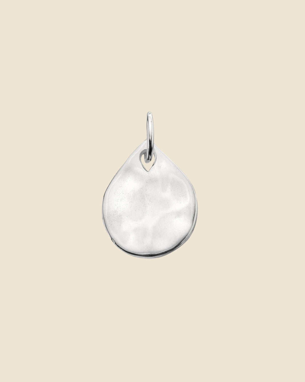Sterling Silver Mini Hammered Teardrop Pendant