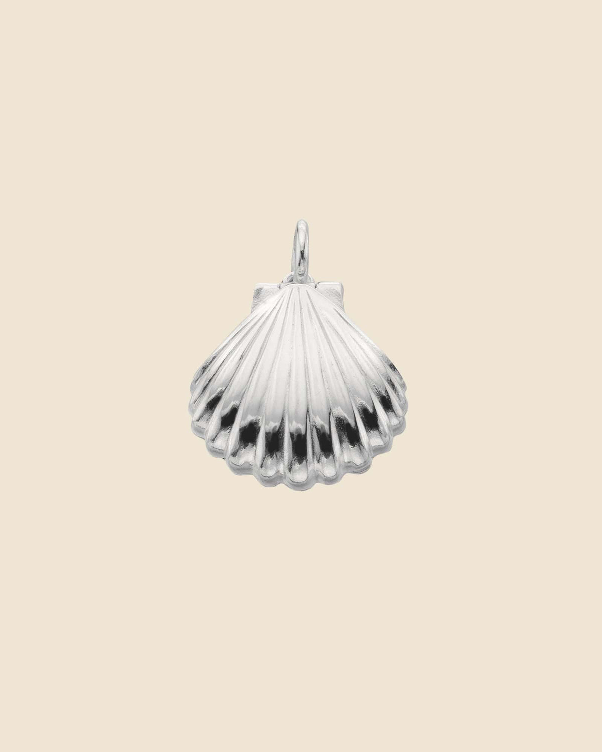 Sterling Silver Scallop Locket Pendant