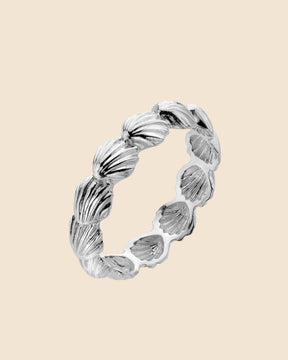 Sterling Silver Inline Scallop Ring