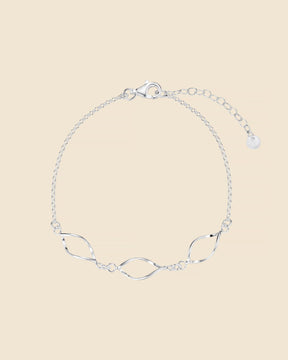 Sterling Silver Twisted Marquise Link Bracelet