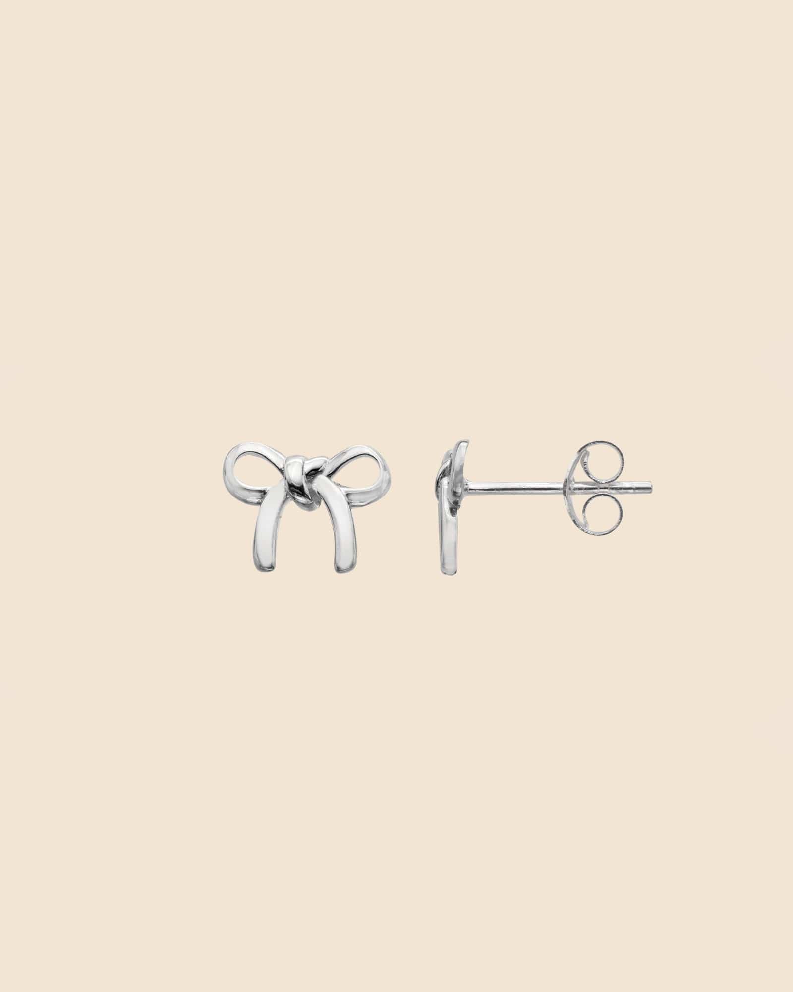 Sterling Silver Open Loop Bow Studs