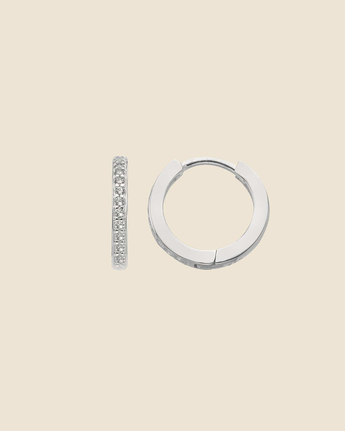 Sterling Silver and Cubic Zirconia Classic Channel Set Hoops