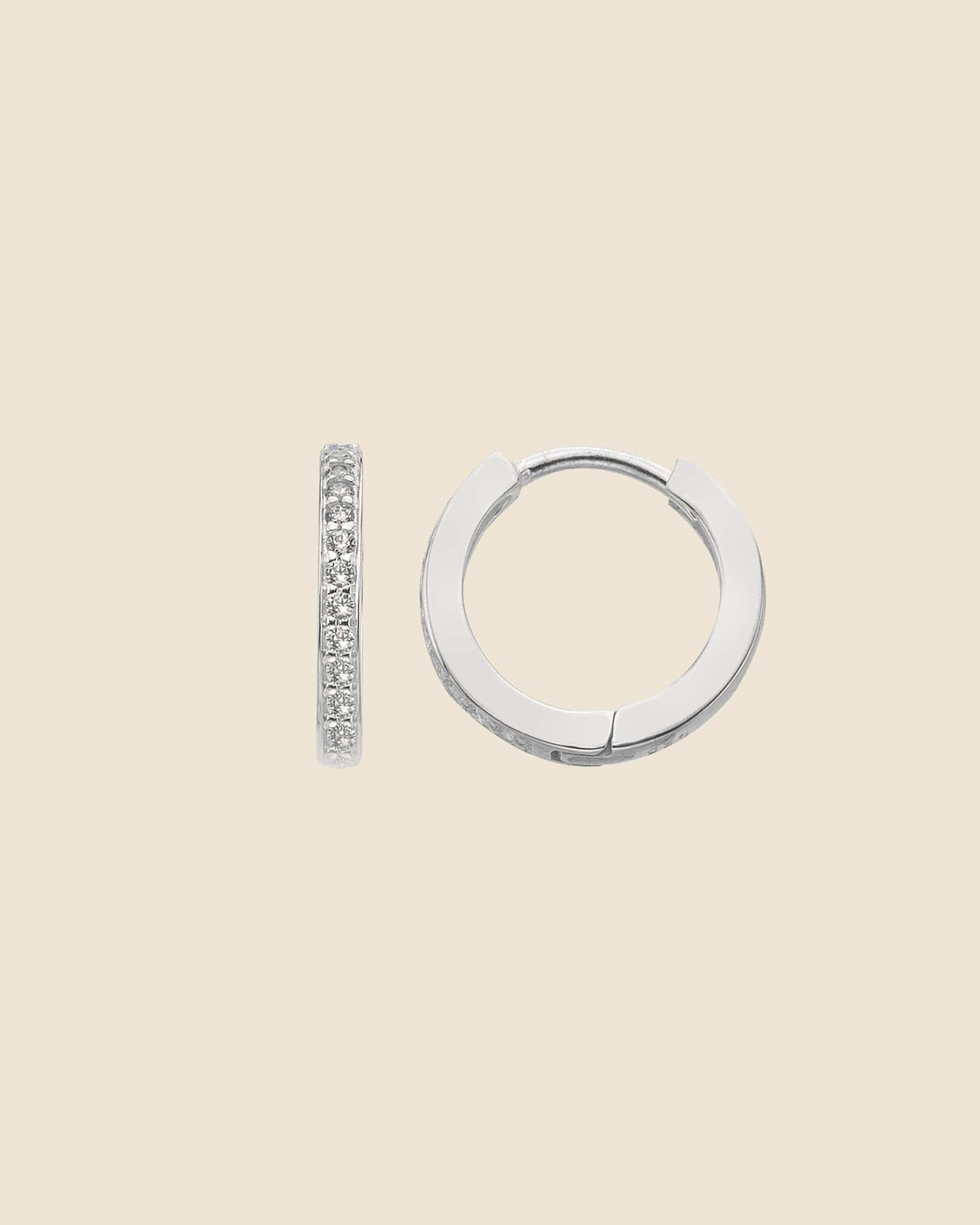Sterling Silver and Cubic Zirconia Classic Channel Set Hoops