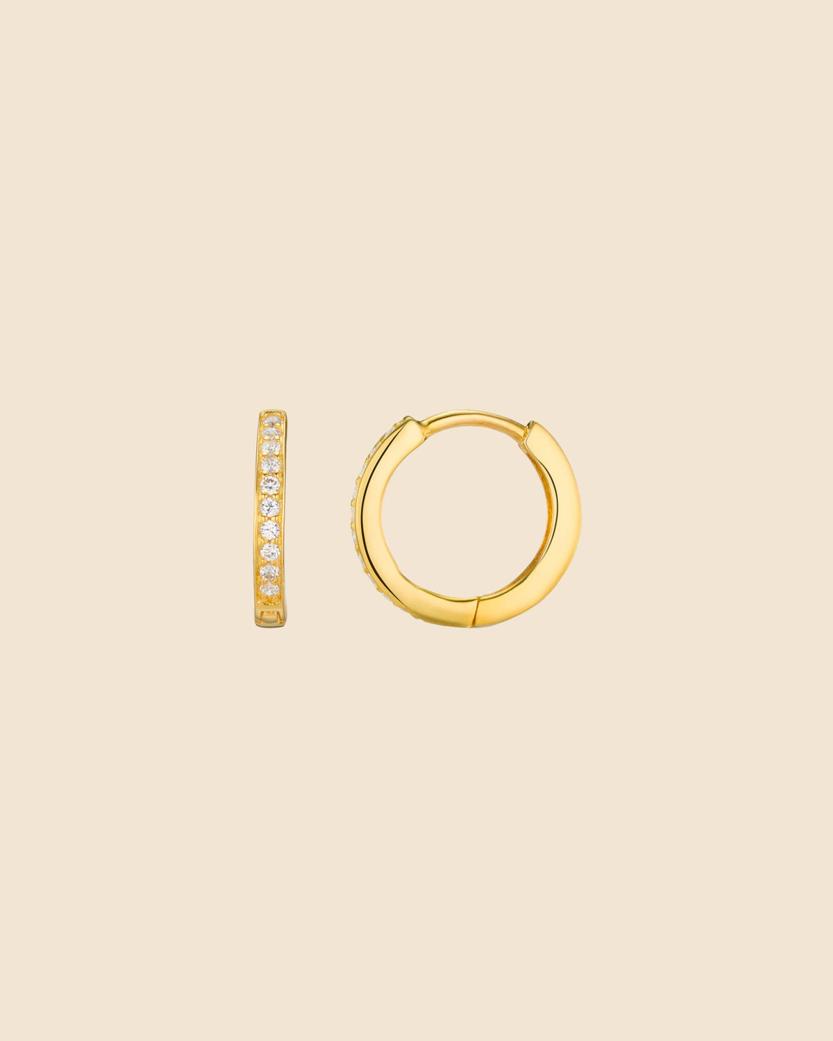 Sterling Silver and Cubic Zirconia Classic Channel Set Hoops