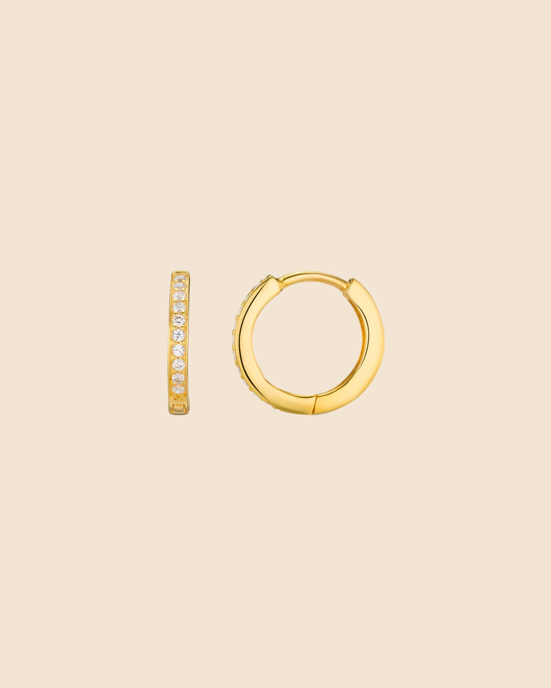 Sterling Silver and Cubic Zirconia Classic Channel Set Hoops
