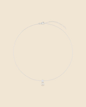 Sterling Silver, Cubic Zirconia and Freshwater Pearl Classic Necklace
