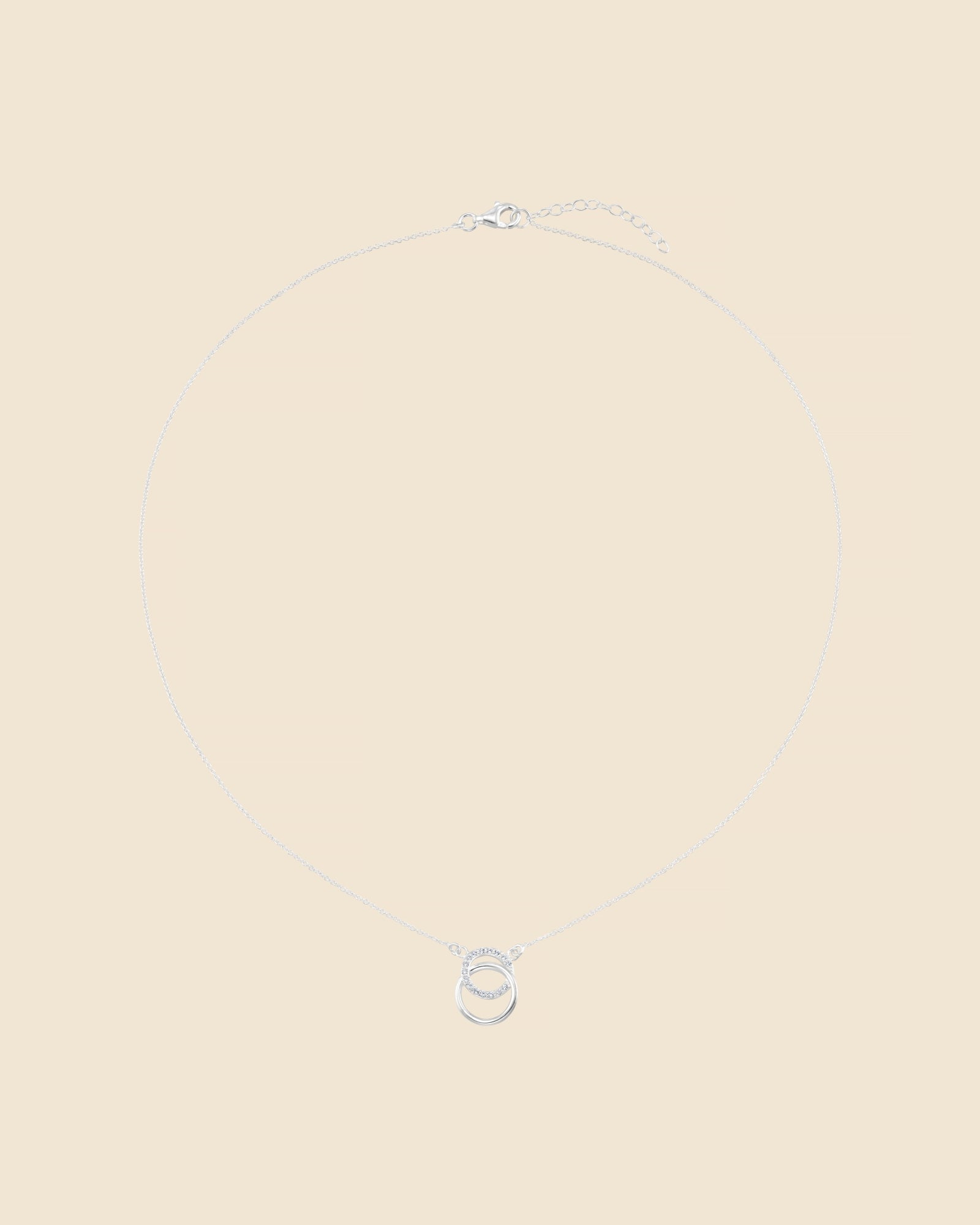 Sterling Silver and Cubic Zirconia Entwined Necklace