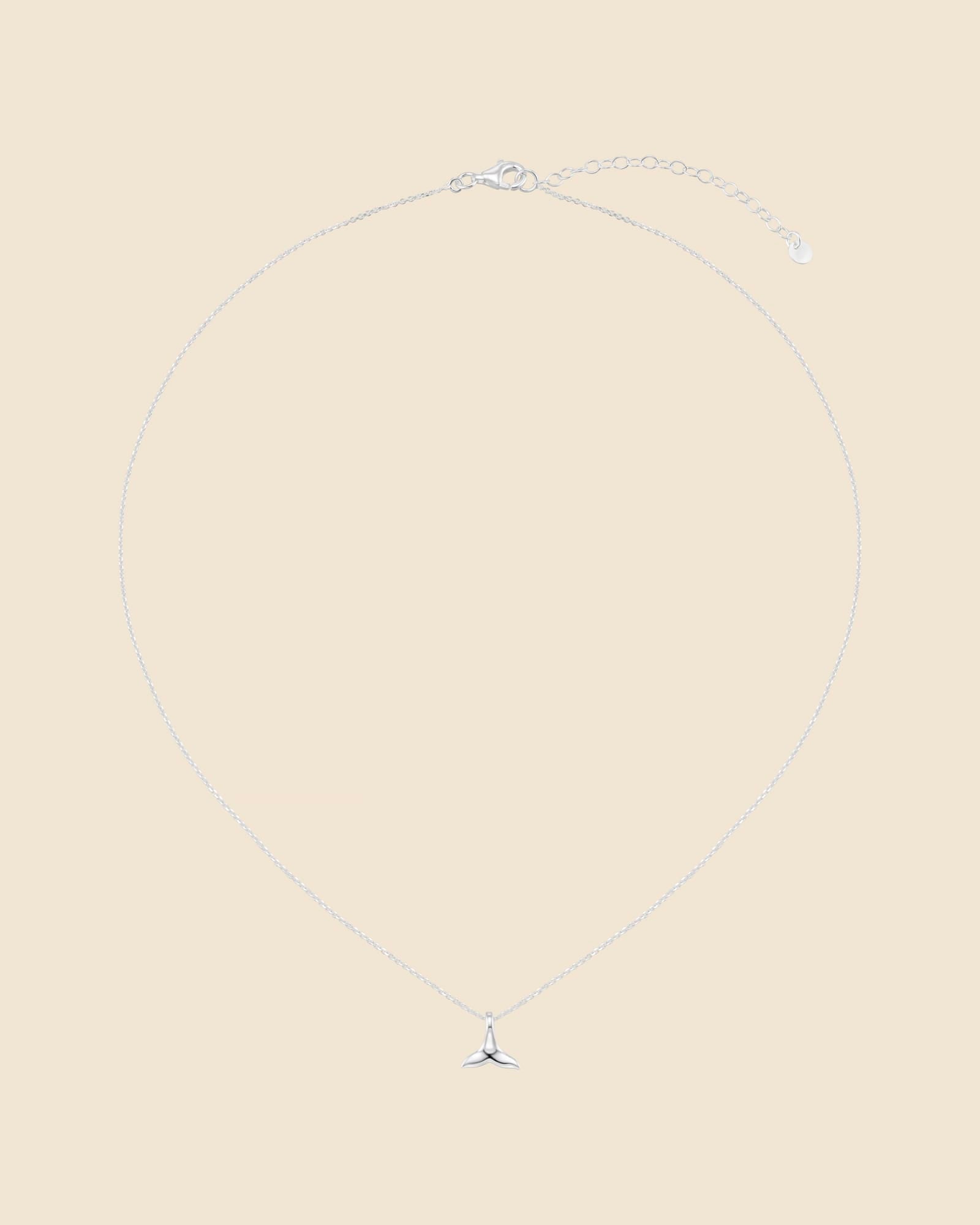 Sterling Silver Mini Whale Tail Necklace