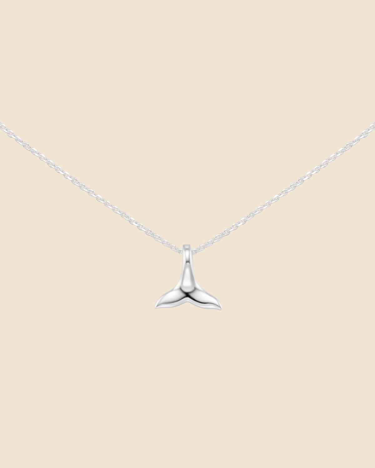 Sterling Silver Mini Whale Tail Necklace
