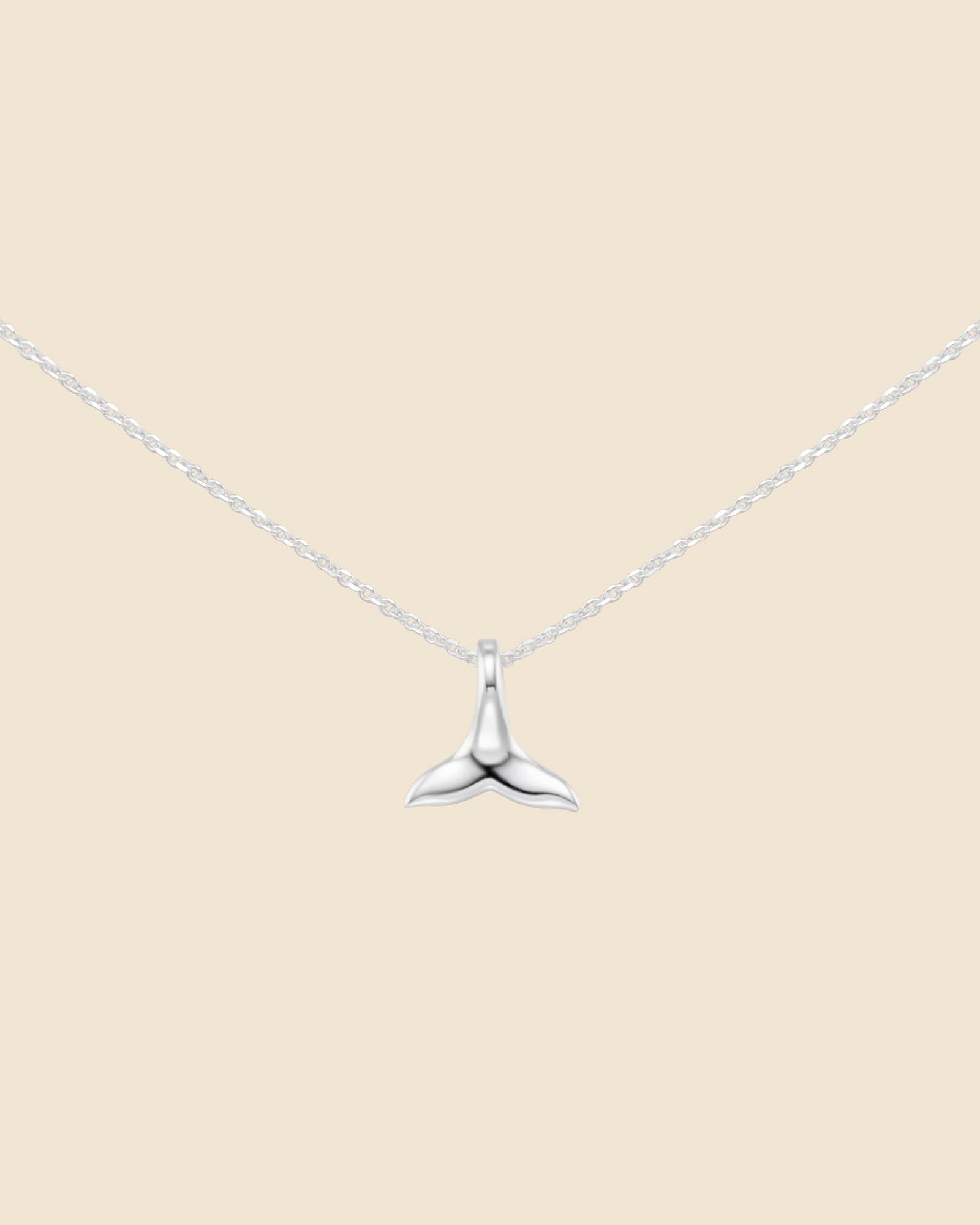 Sterling Silver Mini Whale Tail Necklace