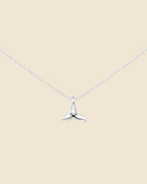 Sterling Silver Mini Whale Tail Necklace