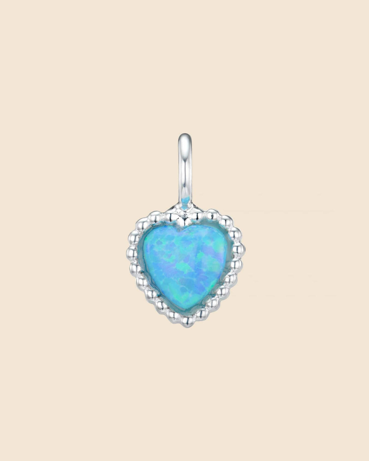 Sterling Silver and Opal Heart Pendant