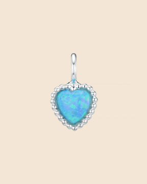 Sterling Silver and Opal Heart Pendant