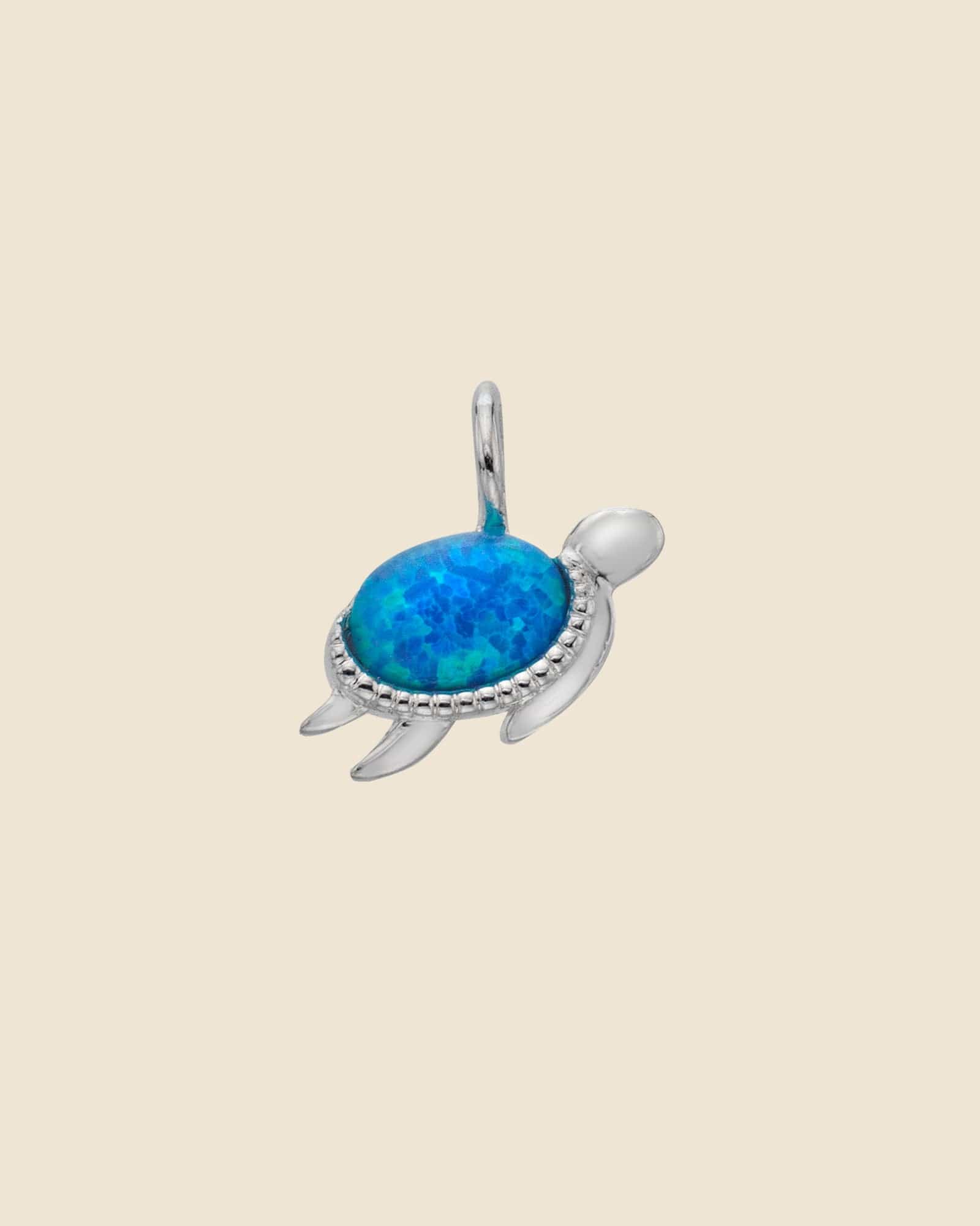 Sterling Silver and Opal Turtle Pendant