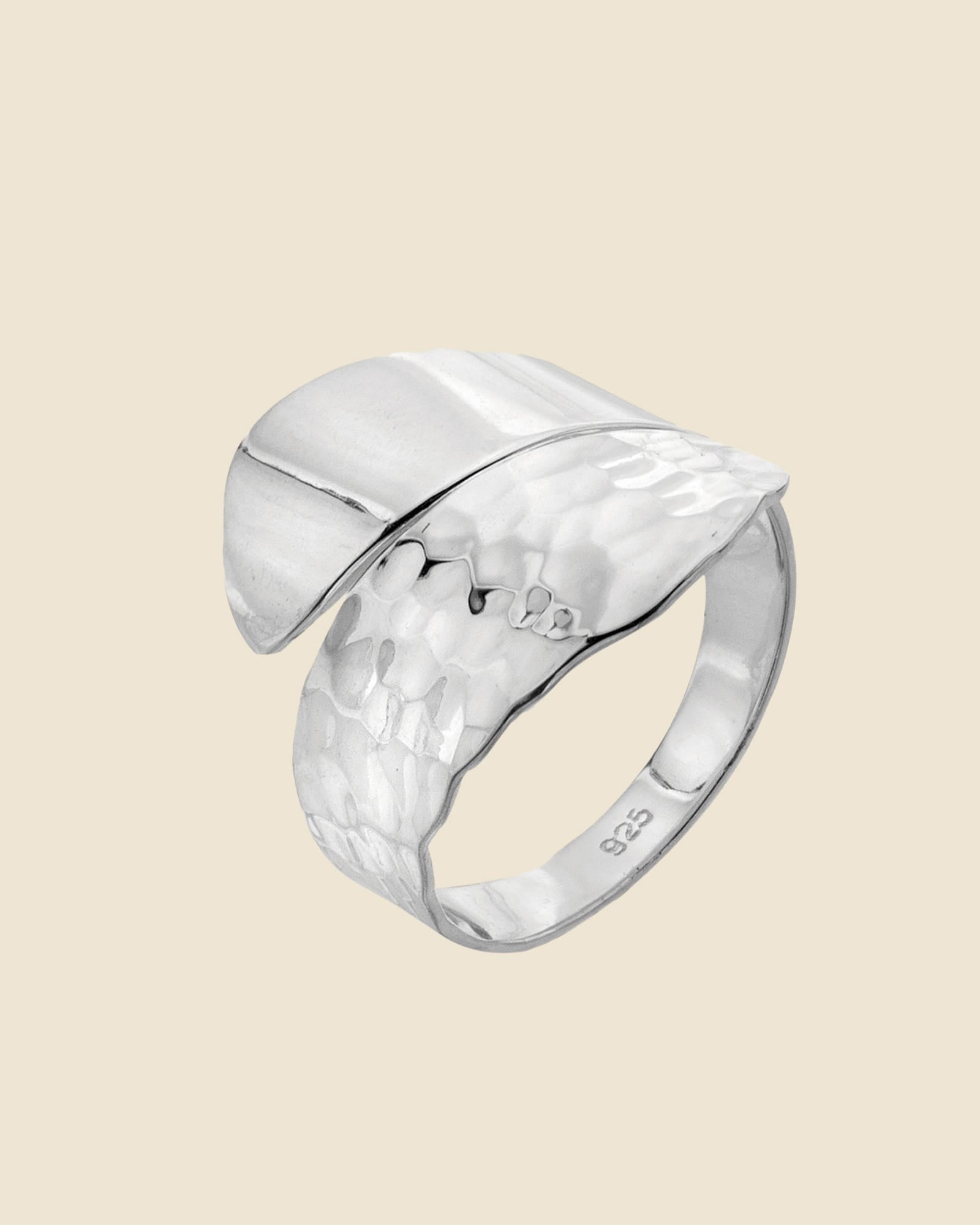 Sterling Silver Hammered Chunky Wrap Ring
