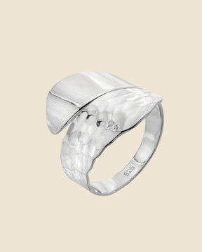 Sterling Silver Hammered Chunky Wrap Ring