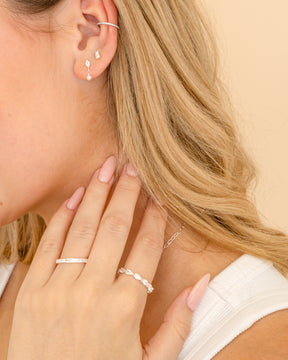 Cubic Zirconia Inline Pear Eternity Band Ring