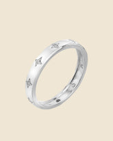 Cubic Zirconia North Star Studded Band Ring